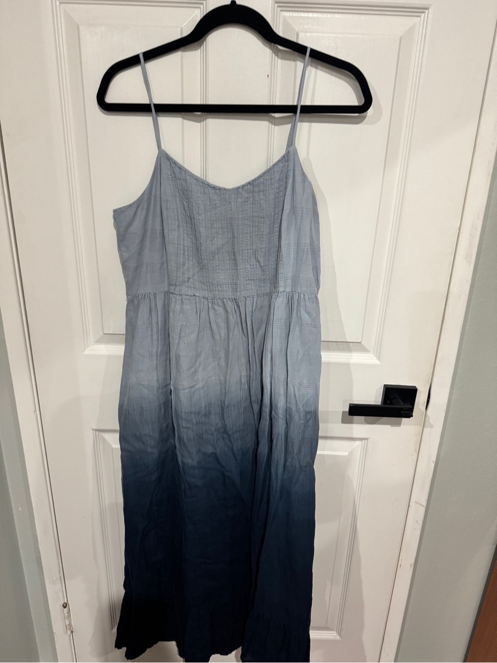 Madewell Blue Ombre Maxi Sundress with Spaghetti Straps